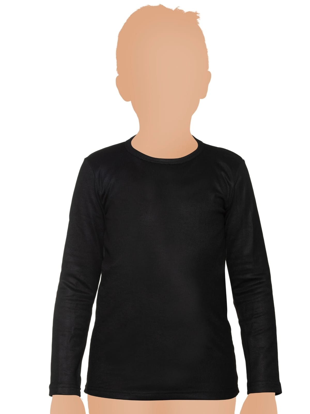 Uzun Kollu Kız Çocuk Termal Üst Fanila Gümüş 4073 - Siyah