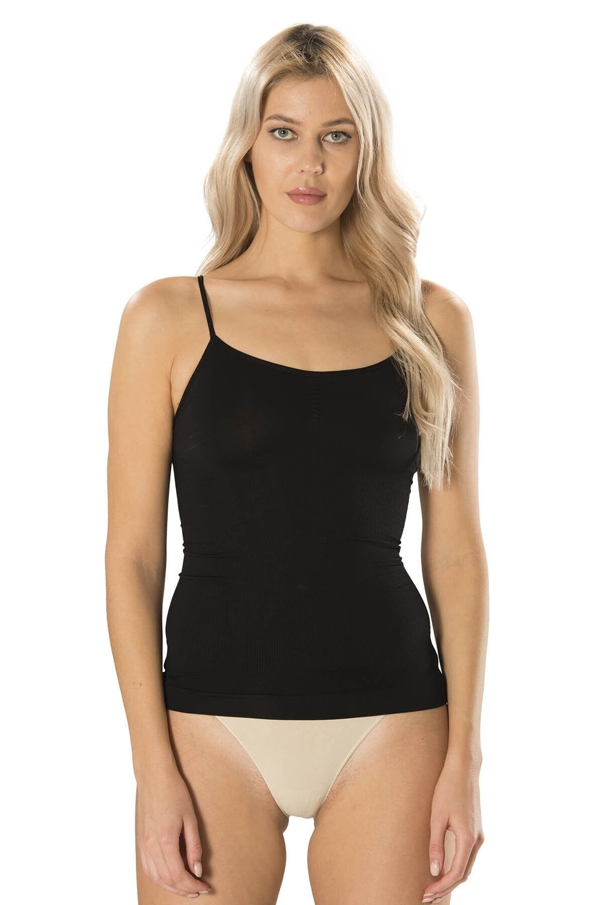 Vücuda Oturan İp Askılı Nefes Alan Atlet FormActive 2010 - Siyah