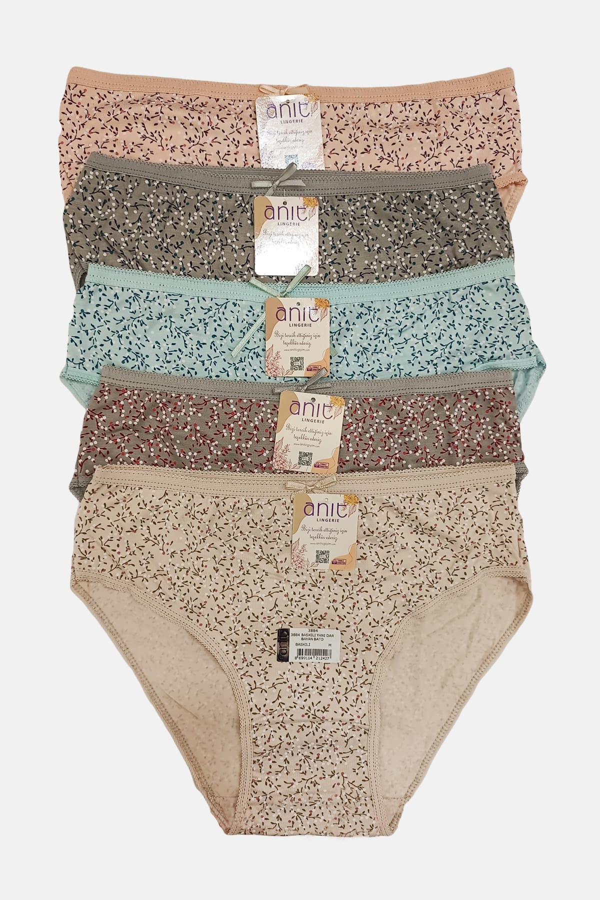 Yüksek Bel Karın Desteği Yüksek Bel Kadın Külot Anıt 3884 - Asorti