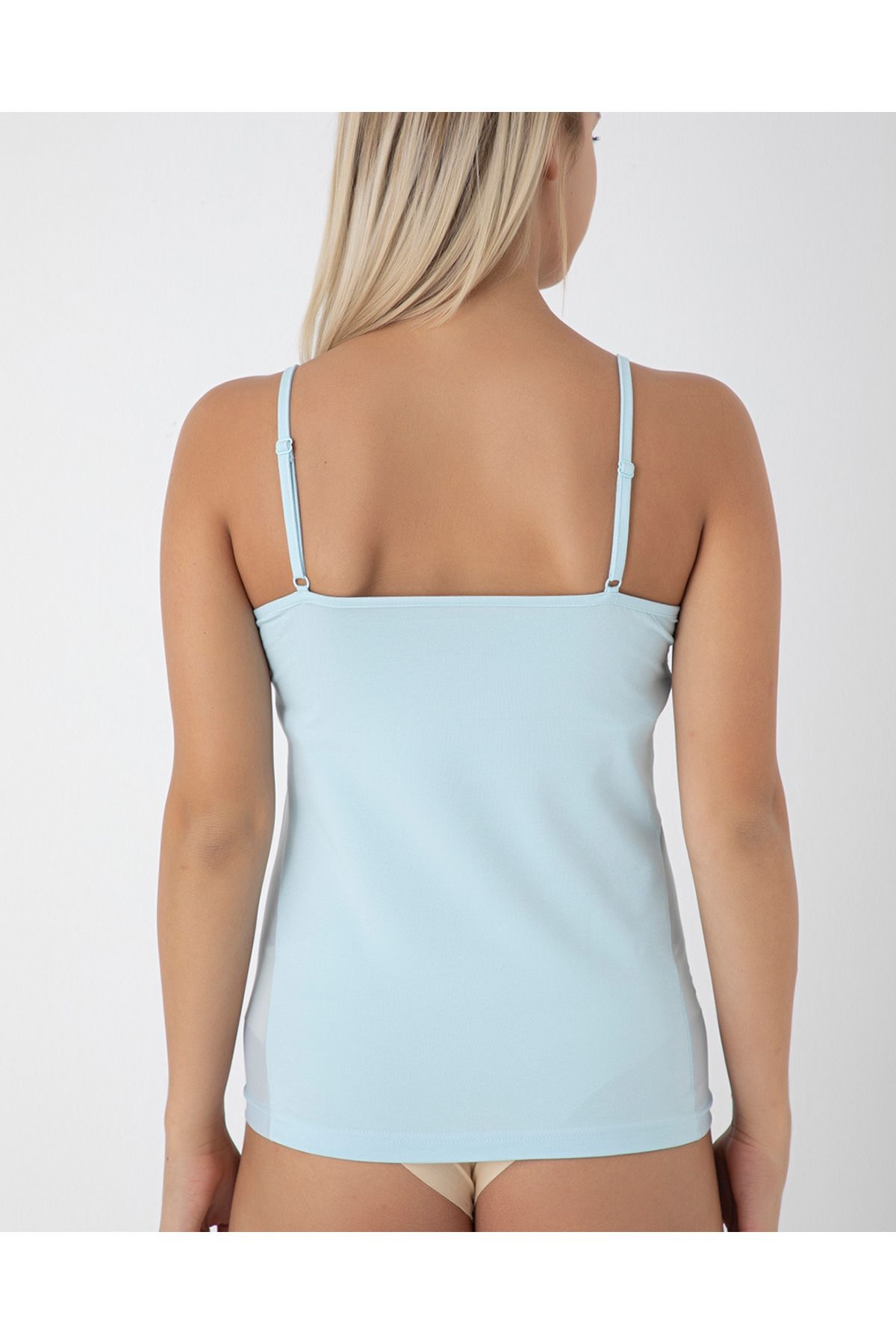 Askılı Dantel Detaylı Kadın Atlet Confeo 801 - Mavi