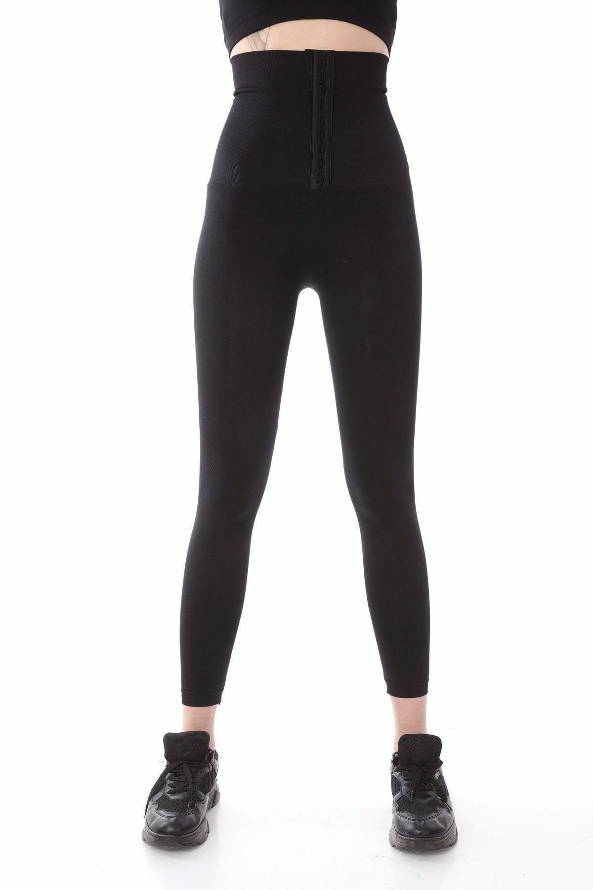 Yüksek Bel Agraflı Sıkılaştırıcı Korse Tayt FormActive 1452 - Siyah