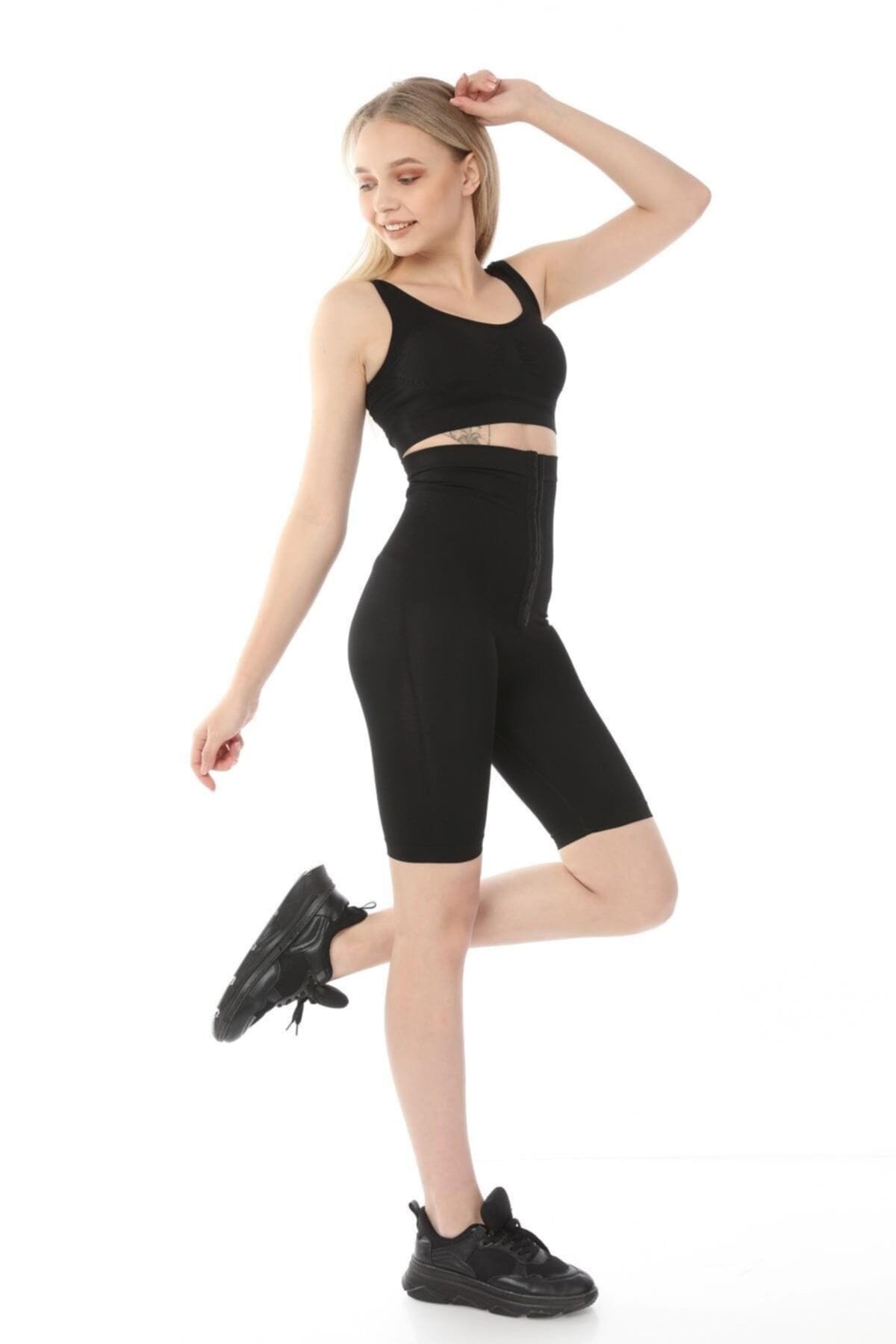 Yüksek Bel Kompresyon Korse Tayt FormActive 1022 - Siyah