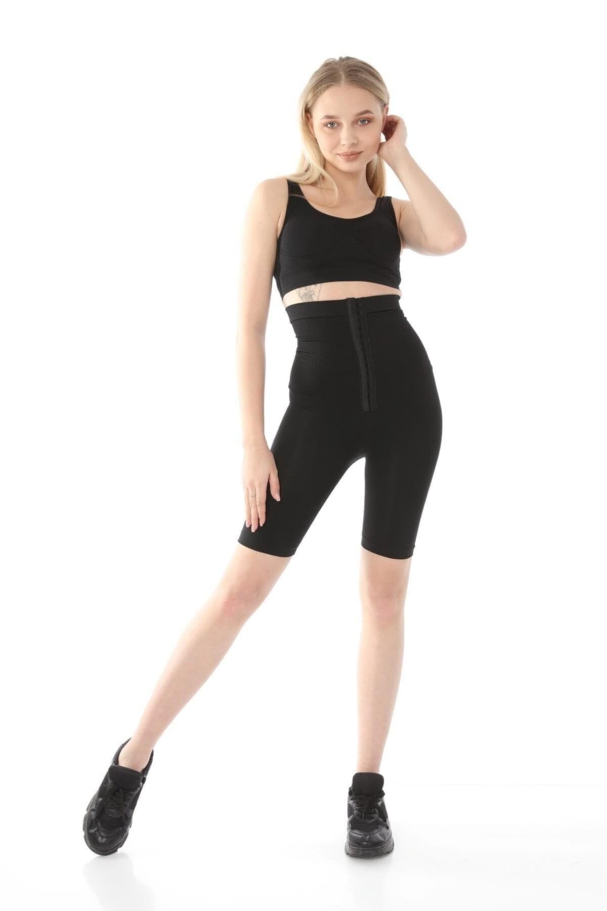 Yüksek Bel Kompresyon Korse Tayt FormActive 1022 - Siyah