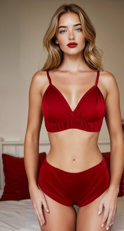 Yüksek Bel Şortlu Bralet Takım Venlisa 1700 - Kırmızı
