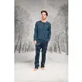 Ekoseli Cepli Yuvarlak Yaka Uzun Kollu Erkek Pijama Takım Doreanse 26K4605