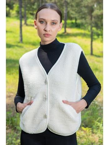 Cepli V Yaka Düğmeli Yelek Ten Renk Vienetta 405116