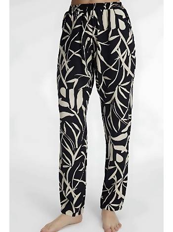 Yeşil Desenli Lastikli Kadın Pijama Altı Anı 9135