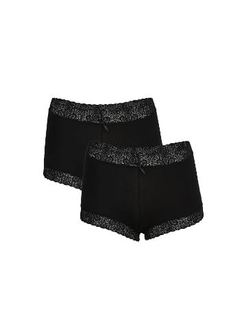 Pamuklu 2li Boxer Kadın Siyah Akbeniz 40265