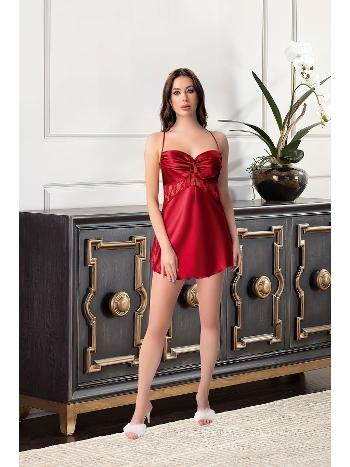 Saten Dokulu Ayar Askılı Kadın Gecelik Pink Night 3853