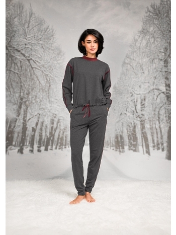 Pamuklu Polyester Beli Lastikli Uzun Kollu Sweatshirt Pantalon Takım Doreanse 26K4094