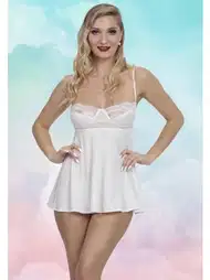 Beyaz Dantel Şeritli Fantezi Body SHE 2111