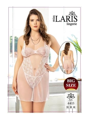 Dantel İşlemeli Tül Gecelik Takım Miss Laris 4403