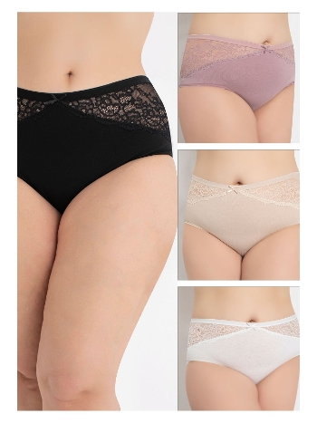 Yüksek Bel Pamuklu Dantelli Külot Confeo 804-518