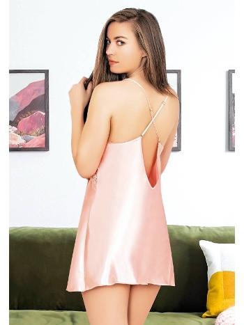 Saten Leopar Desenli Kısa Kadın Gecelik Miss Laris 2080 - 2