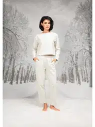 Pamuklu Nefes Alan Cepli Pantolon Uzun Kollu Sweatshirt Takım Doreanse 26K4093