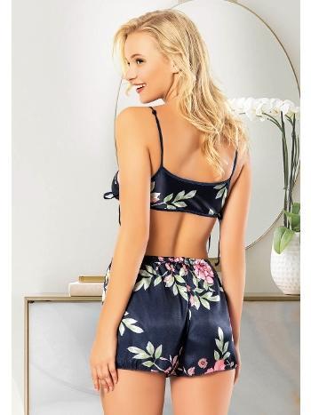 Çiçek Desenli Saten Kısa Şort Takımı Miss Laris 3068 - 2