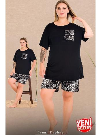 Çiçek Desenli Kısa Kollu Şortlu Pijama Takımı Lady 10438