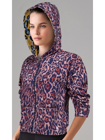 Çift Taraflı Kapüşonlu Desenli Kadın Mont Mor Doreanse 4331