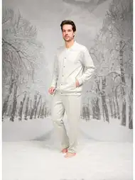 Pamuklu Cepli Uzun Kollu Erkek Pijama Takımı Doreanse 26K4593