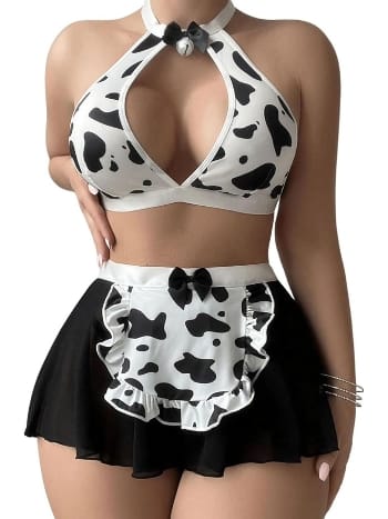 Dalmaçya Desenli Siyah Fantezi Kostüm Nathalie 1750