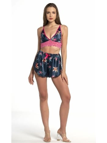 Dantel Detaylı Bralet Saten Şortlu Takım Nathalie 1002