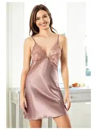 Göğüs Dekolteli Vizon Saten Gecelik Miss Laris 2130