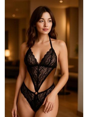 Boyundan Bağlamalı Dantel Body Beyaz Venlisa 2907