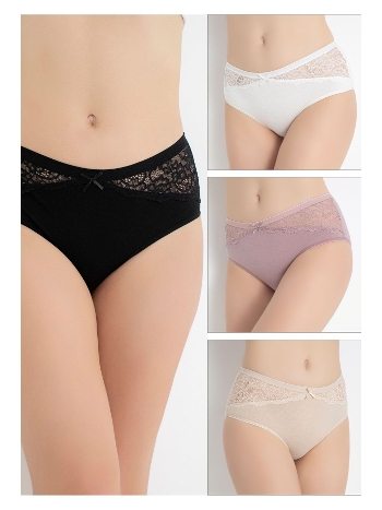 Dantelli Yüksek Bel Külot Mor Confeo 804-517