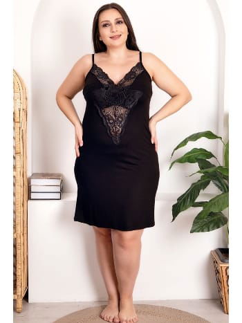 Dantelli Viskon Somon Gecelik Sabahlık Takımı Lady 19220 - 2