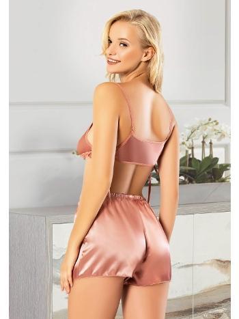 Dantelli Yanları ipli Saten Büstiyer Şort Takım Miss Laris 3068 - 2