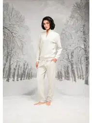 Pamuklu Nefes Alabilir Dik Yaka Kadın T-Shirt Pantolon Takım Doreanse 26K4097