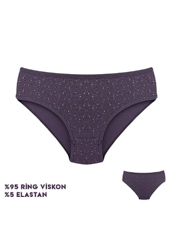Desenli Yüksek Bel Kadın Slip Külot Dondeza 264