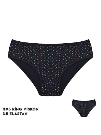 Desenli Yüksek Bel Kadın Bikini Külot Dondeza 264-13