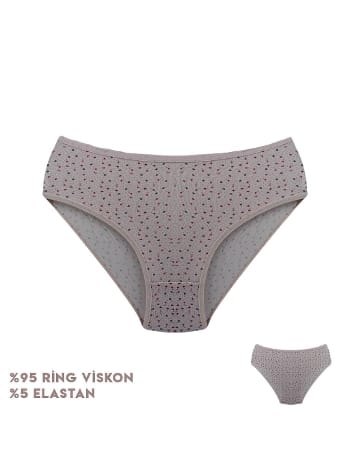 Desenli Yüksek Bel Bikini Külot Turuncu Dondeza 264-5