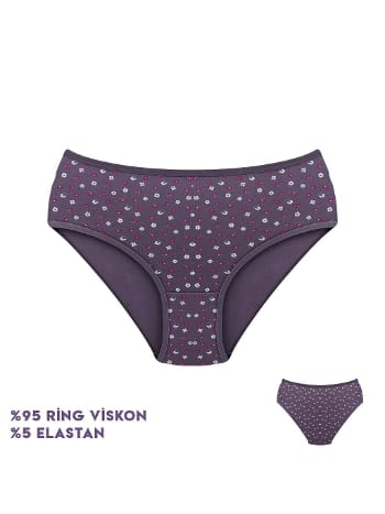 Yeşil Desenli Yüksek Bel Bikini Külot Dondeza 364