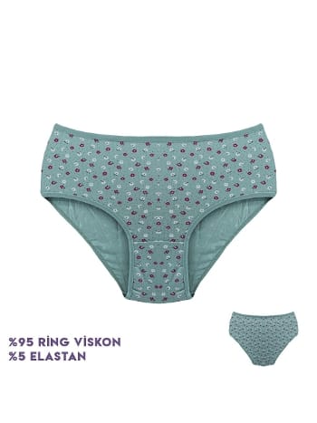 Çiçek Desenli Yüksek Bel Bikini Külot Dondeza 364-7