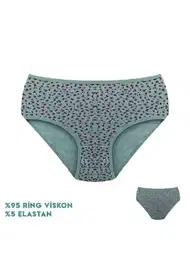 Yeşil Desenli Yüksek Bel Slip Külot Dondeza 364-8