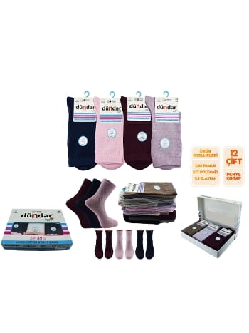 Dikişsiz Kokulu Çorap 12'li Mor Dündar 4209-27