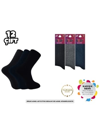 Termal Dikişsiz Mor Kadın Havlu Çorap Dündar 5930