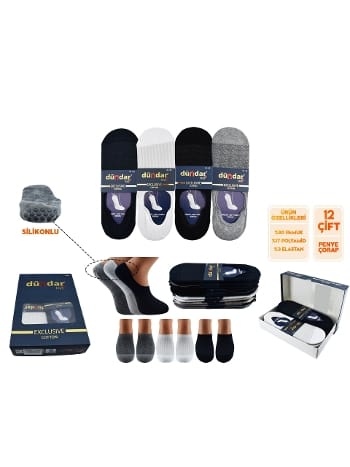 Dikişsiz Antibakteriyel Desenli Erkek Çorap Seti Dündar 6906