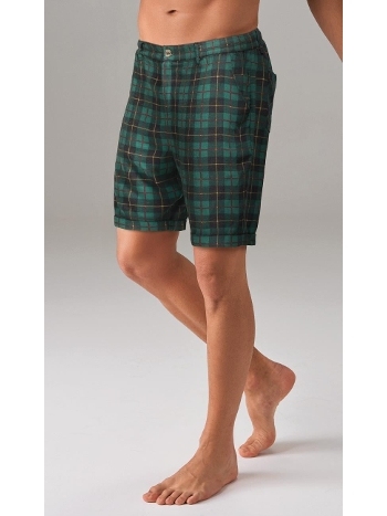 Ekoseli Yeşil Cepli Erkek Şort Doreanse 4632