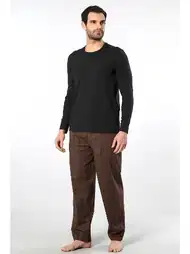 Pamuklu Uzun Kollu Yapısal Erkek Pijama Takımı Cacharel 2239