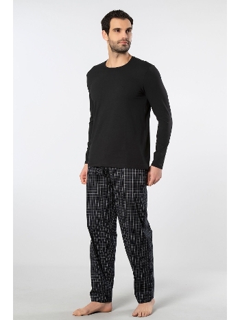 Ekoseli Uzun Kollu Pamuklu Erkek Pijama Takımı Cacharel 2239