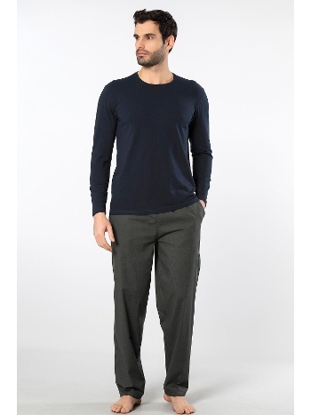 Uzun Kollu Cepli Erkek Poplin O Yaka Pijama Takımı Cacharel 2239