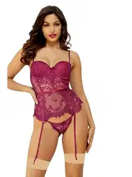 Dantelli Jartiyer Takım Pembe New Dreams 8468