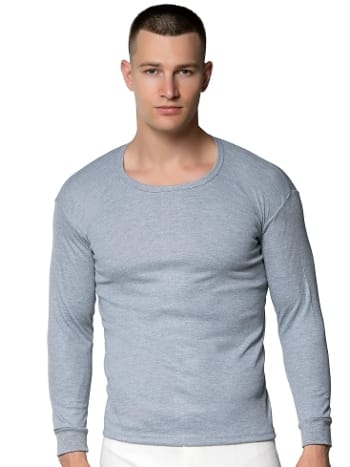 Gri Uzun Kollu İnterlok Erkek Fanila Gümüş 4016