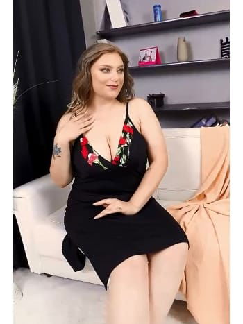 Gül Desen Viskon Kadın Pijama Takımı Lady 19224 - 2