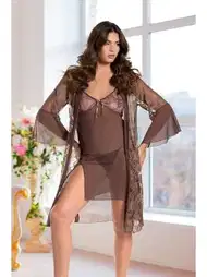 Haki Tül Desenli Tek Parça Body Real Passione 8096