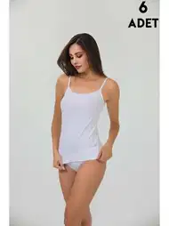 Yüksek Pamuklu İp Askılı Kadın Atlet İlke 221