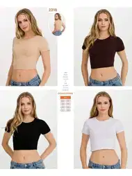 Yüksek Pamuklu Yarım Kollu Kadın T-Shirt İlke 2318